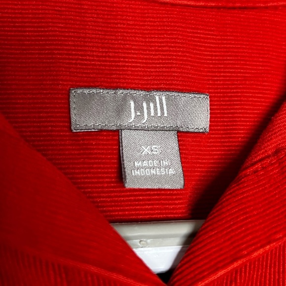 J. Jill 100% Cotton Pumpkin Orange Micro Corduroy Button Front XS - Picture 4 of 8